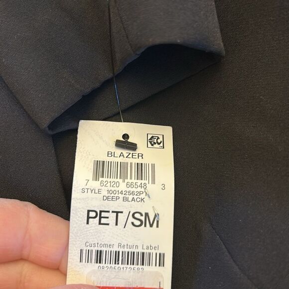 Alfani deep black button front blazer Size SP New - Picture 9 of 11